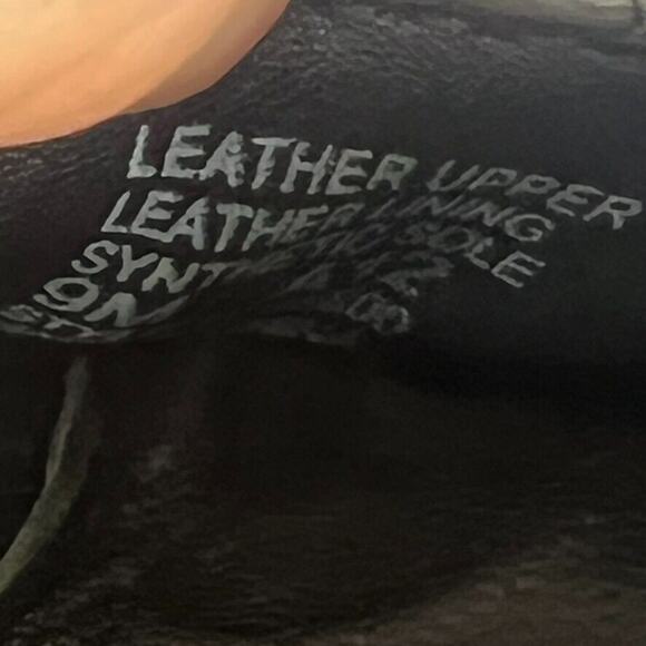 Tory Burch Wedge Pumps Women's Size 9 M Black Gold Leather Logo Peep Toe Wood - Picture 11 of 14